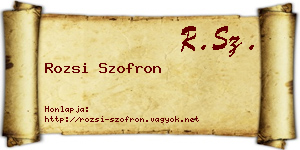 Rozsi Szofron névjegykártya
